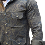 Military-Green Cotton Hunting Style Shirt | Premium Men's Sportswear | Classic Outdoor Design | Comfortable Cotton Fabric | Size 36-44